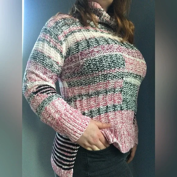 Anthropologie Sparrow Alma Turtleneck Sweater Pink Boho Cottagecore - Picture 3 of 9